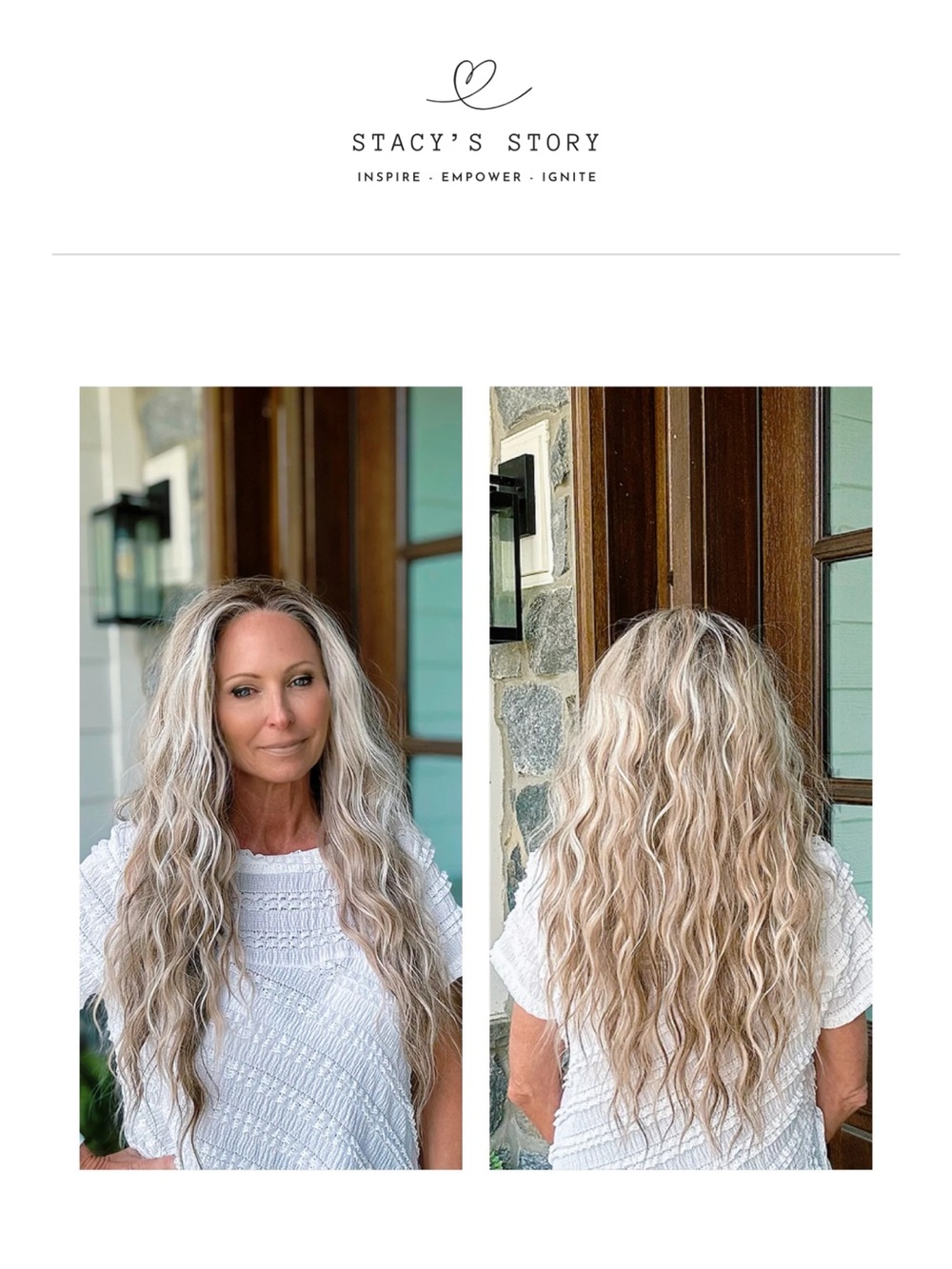 Long Wavy Women's Wig - Ash Blonde Balayage STACY’S WIGS  KENNA in CASHMERE Bld